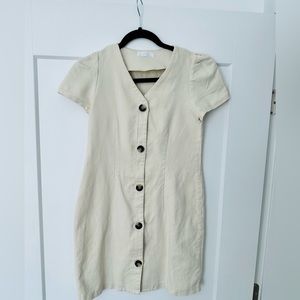 Oak & Fort Linen Cotton-Linen Mini Blend Dress